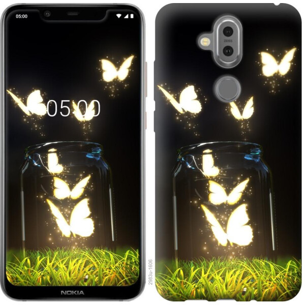 

Чехол на Nokia 8.1 Светящиеся бабочки (04798)