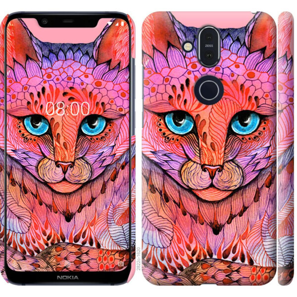 

Чехол на Nokia 8.1 Узорчатая кошка (04798)