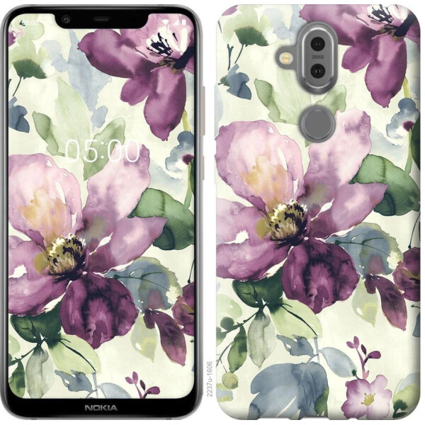 

Чехол на Nokia 8.1 Цветы акварелью (04798)