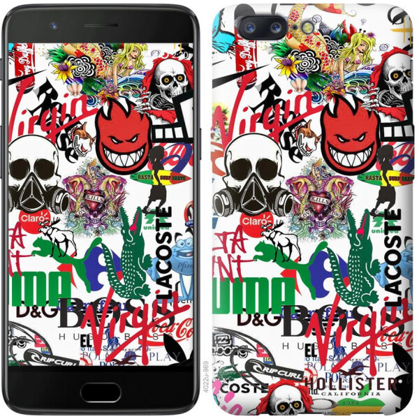 

Чехол на OnePlus 5 Many different logos (04798)