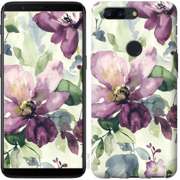 

Чехол на OnePlus 5T Цветы акварелью (04798)