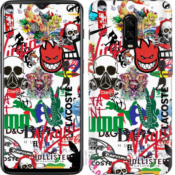 

Чехол на OnePlus 6T Many different logos (04798)