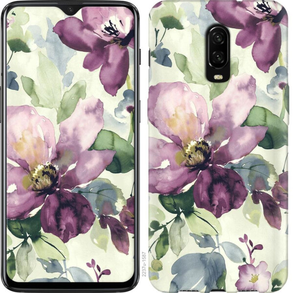 

Чехол на OnePlus 6T Цветы акварелью (04798)