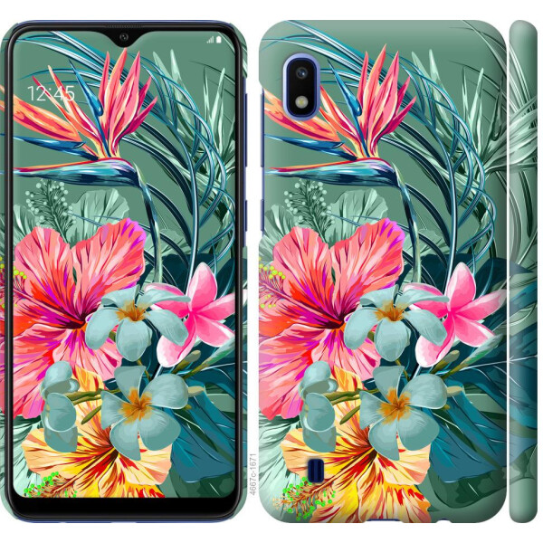 

Чехол на Samsung Galaxy A10 2019 A105F Тропические цветы v1 (04798)