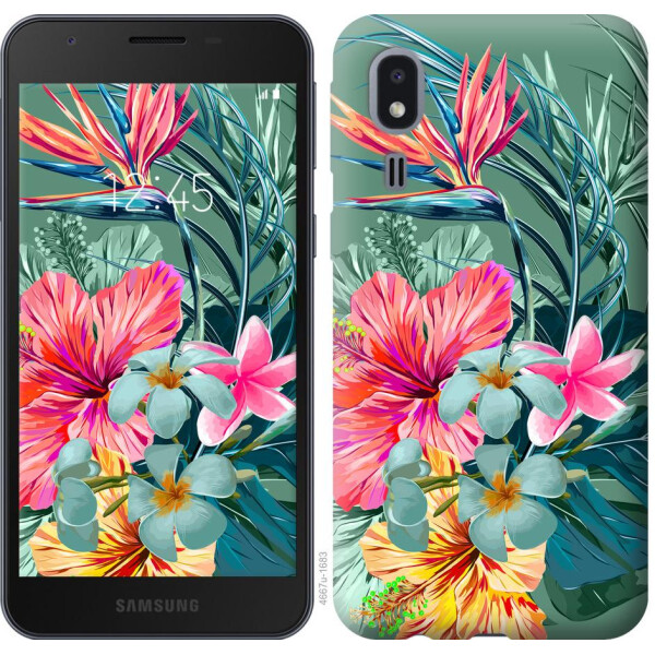 

Чехол на Samsung Galaxy A2 Core A260F Тропические цветы v1 (04798)