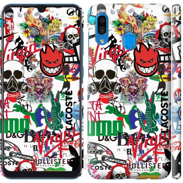 

Чехол на Samsung Galaxy A20 2019 A205F Many different logos (04798)