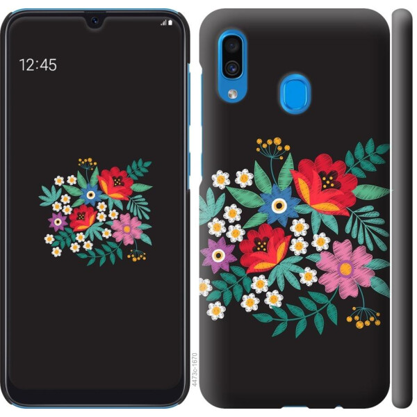 

Чехол на Samsung Galaxy A20 2019 A205F Вышитые цветы (04798)