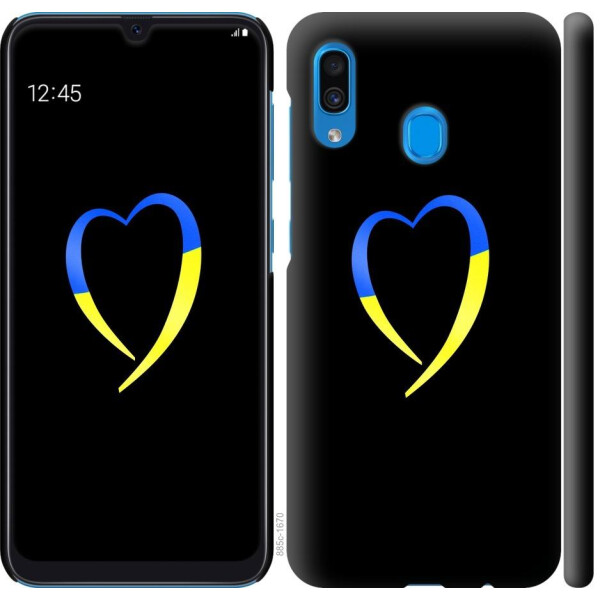 

Чехол на Samsung Galaxy A20 2019 A205F Жёлто-голубое сердце (04798)