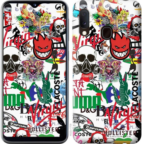 

Чехол на Samsung Galaxy A20e A202F Many different logos (04798)