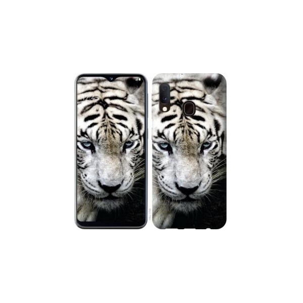 

Чехол на Samsung Galaxy A20e A202F Грустный белый тигр (04798)