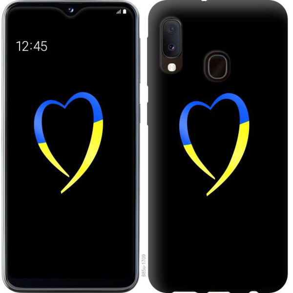 

Чехол на Samsung Galaxy A20e A202F Жёлто-голубое сердце (04798)