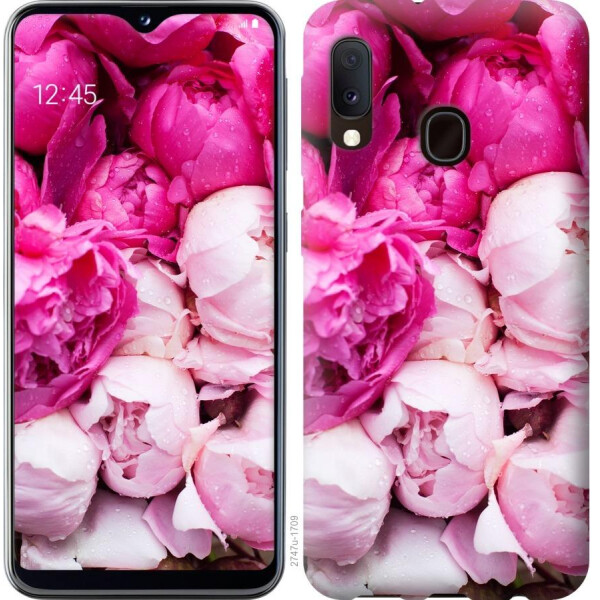 

Чехол на Samsung Galaxy A20e A202F Розовые пионы (04798)
