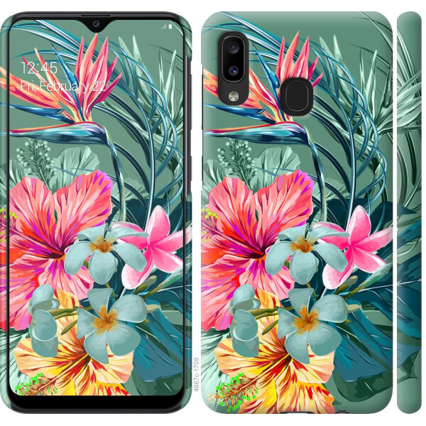 

Чехол на Samsung Galaxy A20e A202F Тропические цветы v1 (04798)