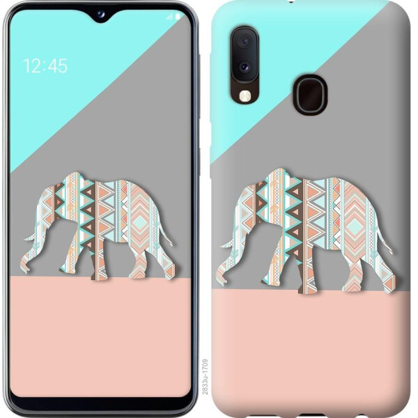 

Чехол на Samsung Galaxy A20e A202F Узорчатый слон (04798)