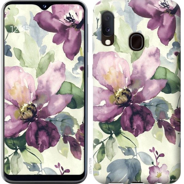 

Чехол на Samsung Galaxy A20e A202F Цветы акварелью (04798)