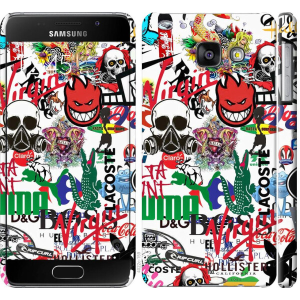 

Чехол на Samsung Galaxy A3 (2016) A310F Many different logos (04798)