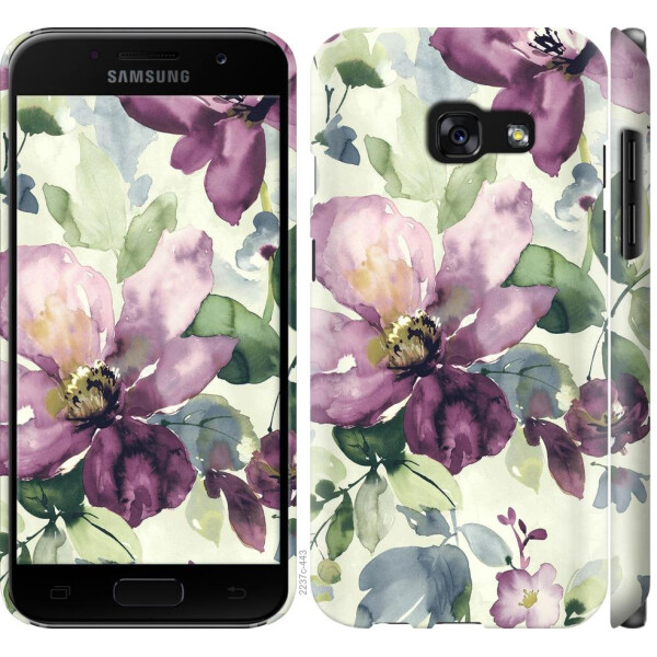 

Чехол на Samsung Galaxy A3 (2017) Цветы акварелью (04798)