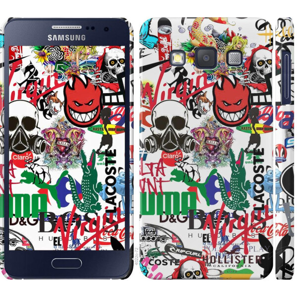 

Чехол на Samsung Galaxy A3 A300H Many different logos (04798)