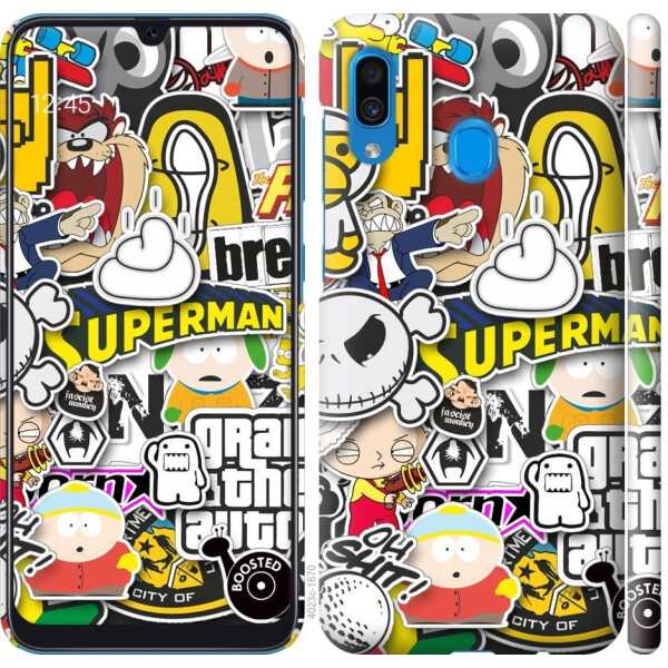 

Чехол на Samsung Galaxy A30 2019 A305F Popular logos (04798)