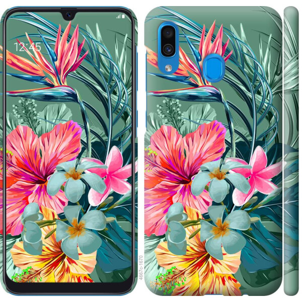 

Чехол на Samsung Galaxy A30 2019 A305F Тропические цветы v1 (04798)