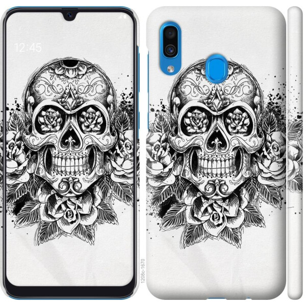 

Чехол на Samsung Galaxy A30 2019 A305F Череп и розы (04798)