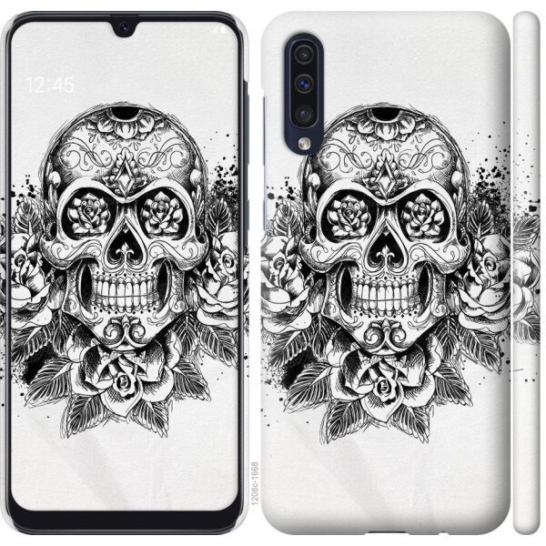 

Чехол на Samsung Galaxy A30s A307F Череп и розы (04798)