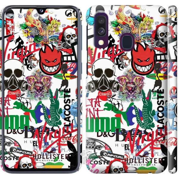 

Чехол на Samsung Galaxy A40 2019 A405F Many different logos (04798)