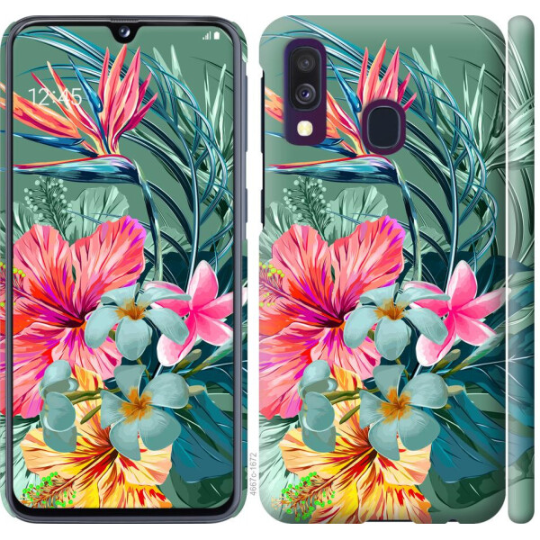 

Чехол на Samsung Galaxy A40 2019 A405F Тропические цветы v1 (04798)
