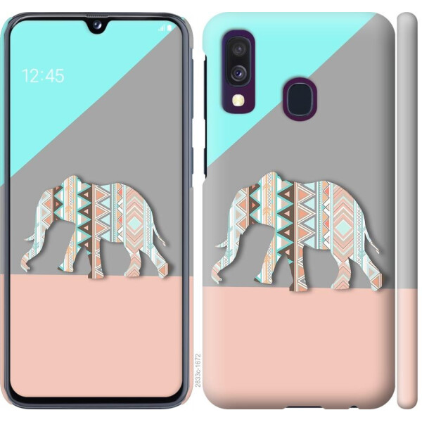 

Чехол на Samsung Galaxy A40 2019 A405F Узорчатый слон (04798)