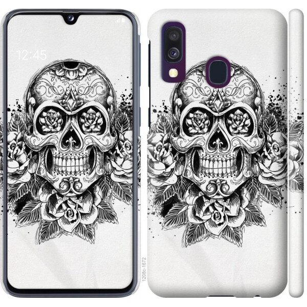 

Чехол на Samsung Galaxy A40 2019 A405F Череп и розы (04798)