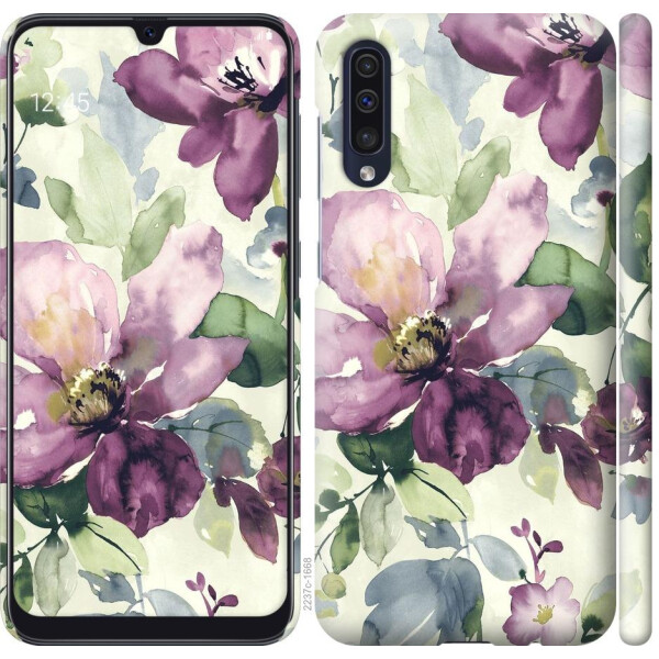 

Чехол на Samsung Galaxy A50 2019 A505F Цветы акварелью (04798)