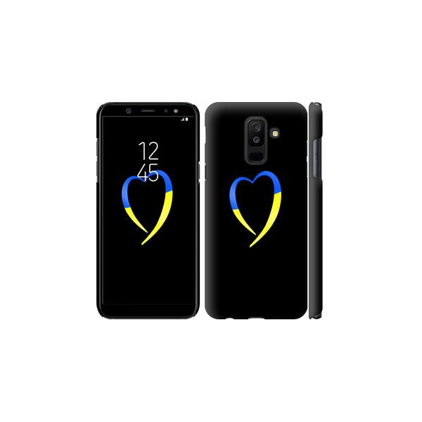 

Чехол на Samsung Galaxy A6 Plus 2018 Жёлто-голубое сердце (04798)