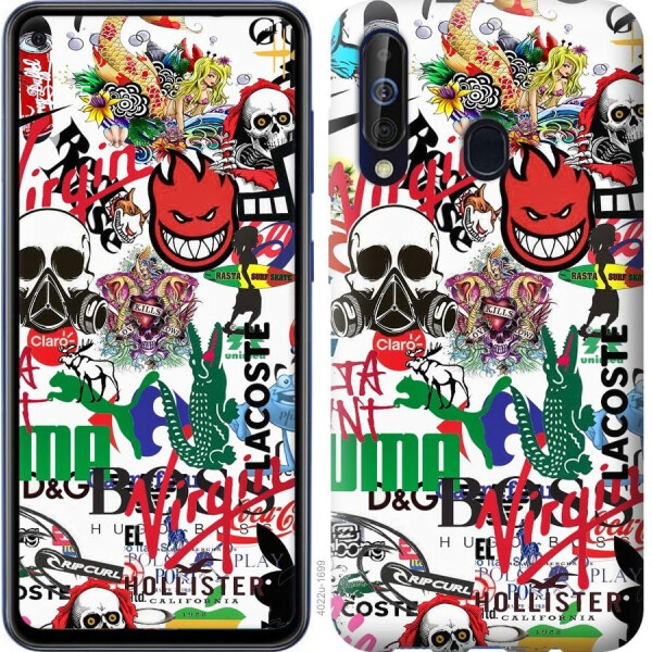 

Чехол на Samsung Galaxy A60 2019 A606F Many different logos (04798)