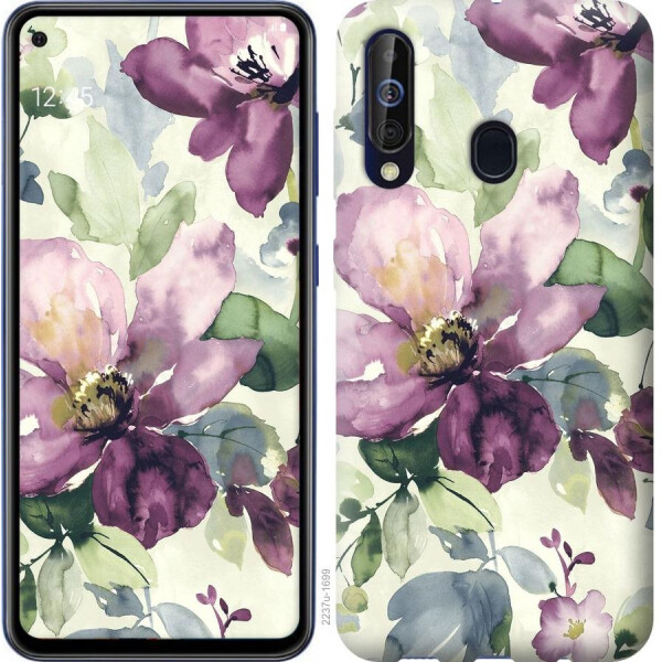 

Чехол на Samsung Galaxy A60 2019 A606F Цветы акварелью (04798)