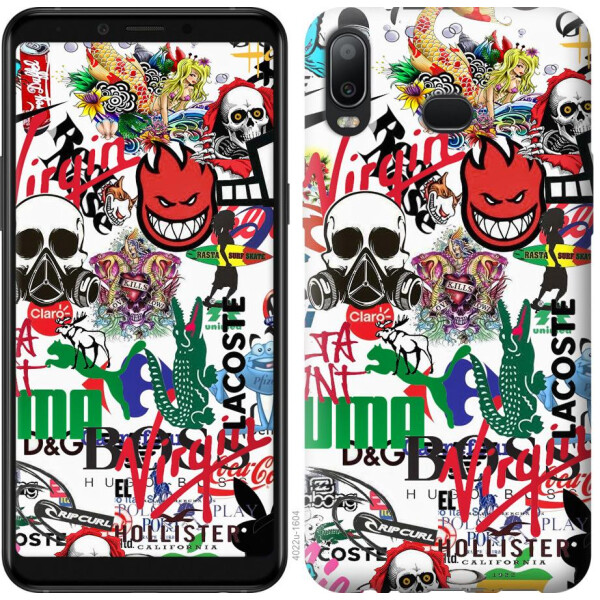 

Чехол на Samsung Galaxy A6s Many different logos (04798)
