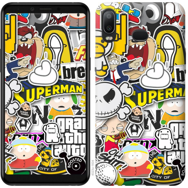 

Чехол на Samsung Galaxy A6s Popular logos (04798)
