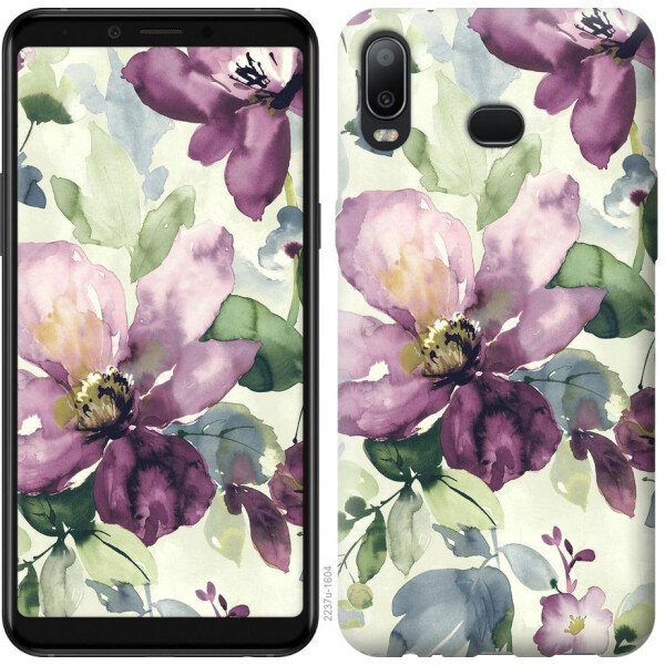

Чехол на Samsung Galaxy A6s Цветы акварелью (04798)