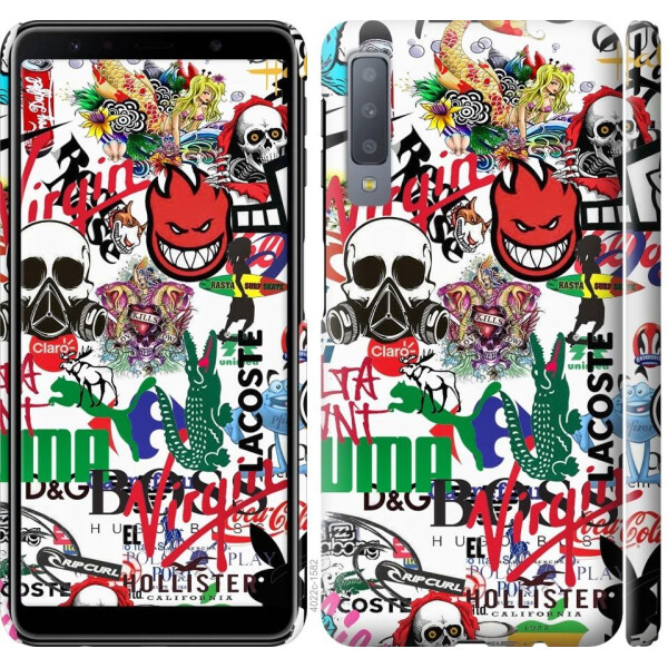 

Чехол на Samsung Galaxy A7 (2018) A750F Many different logos (04798)