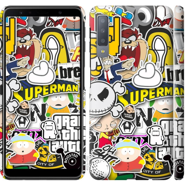 

Чехол на Samsung Galaxy A7 (2018) A750F Popular logos (04798)