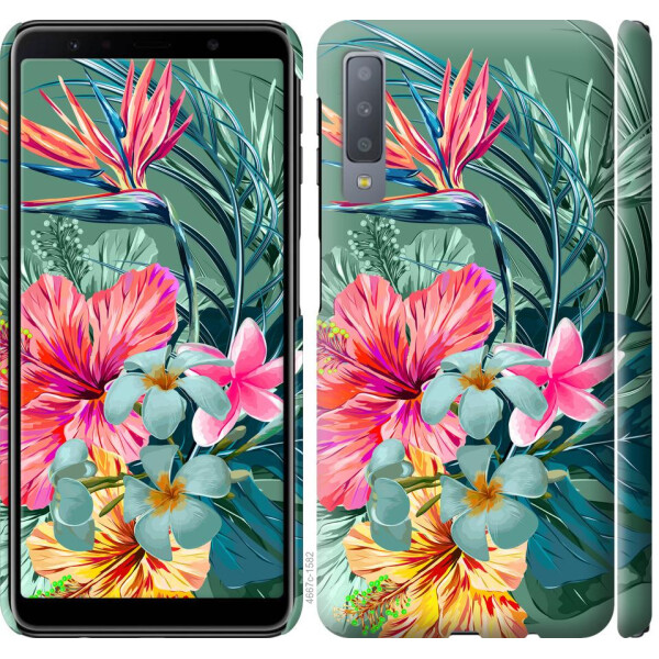 

Чехол на Samsung Galaxy A7 (2018) A750F Тропические цветы v1 (04798)