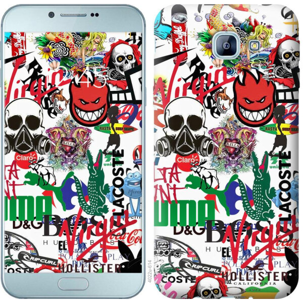 

Чехол на Samsung Galaxy A8 (2016) A810 Many different logos (04798)