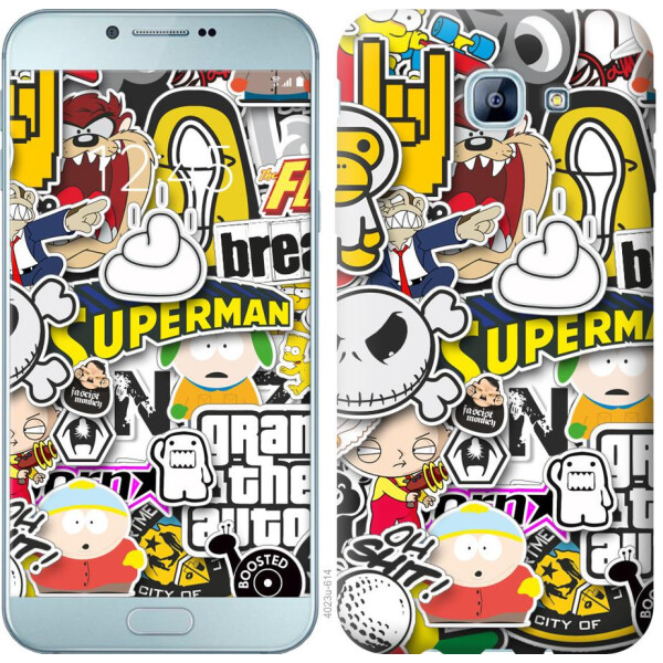 

Чехол на Samsung Galaxy A8 (2016) A810 Popular logos (04798)