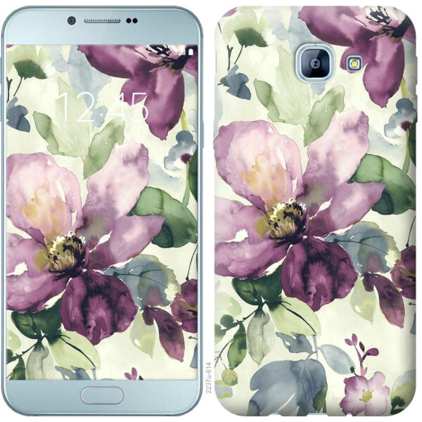 

Чехол на Samsung Galaxy A8 (2016) A810 Цветы акварелью (04798)