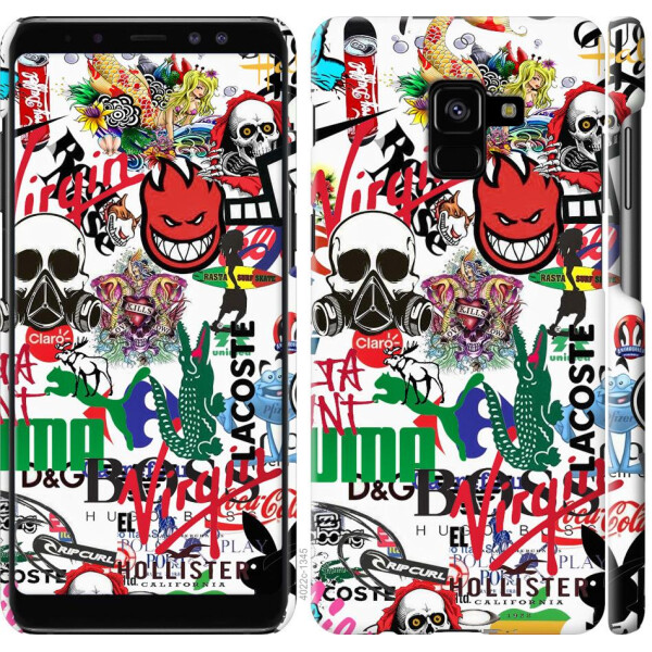 

Чехол на Samsung Galaxy A8 Plus 2018 A730F Many different logos (04798)