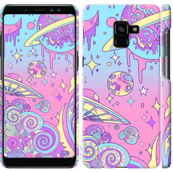 

Чехол на Samsung Galaxy A8 Plus 2018 A730F Розовая галактика (04798)