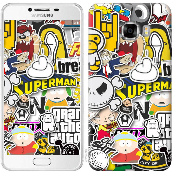 

Чехол на Samsung Galaxy C7 C7000 Popular logos (04798)