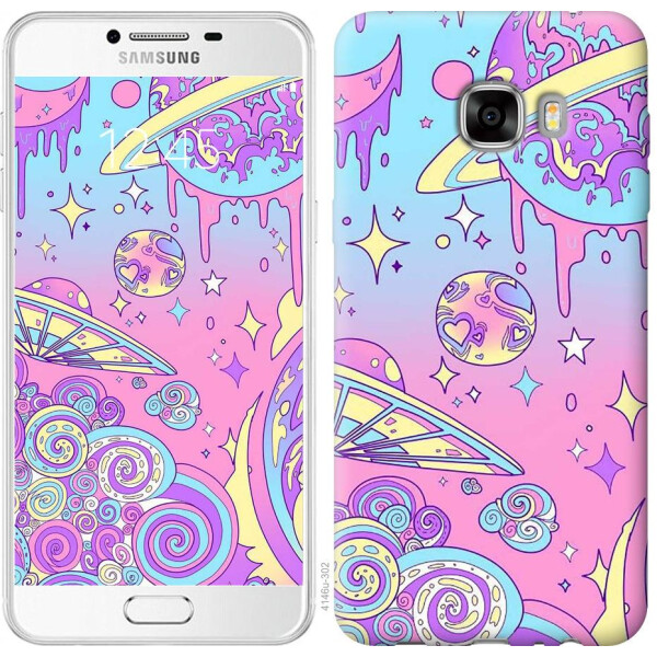 

Чехол на Samsung Galaxy C7 C7000 Розовая галактика (04798)