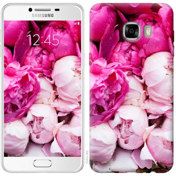 

Чехол на Samsung Galaxy C7 C7000 Розовые пионы (04798)
