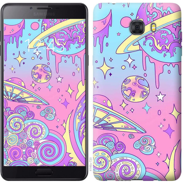 

Чехол на Samsung Galaxy C9 Pro Розовая галактика (04798)