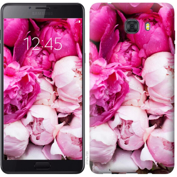 Чехол на Samsung Galaxy C9 Pro Розовые пионы (04798)